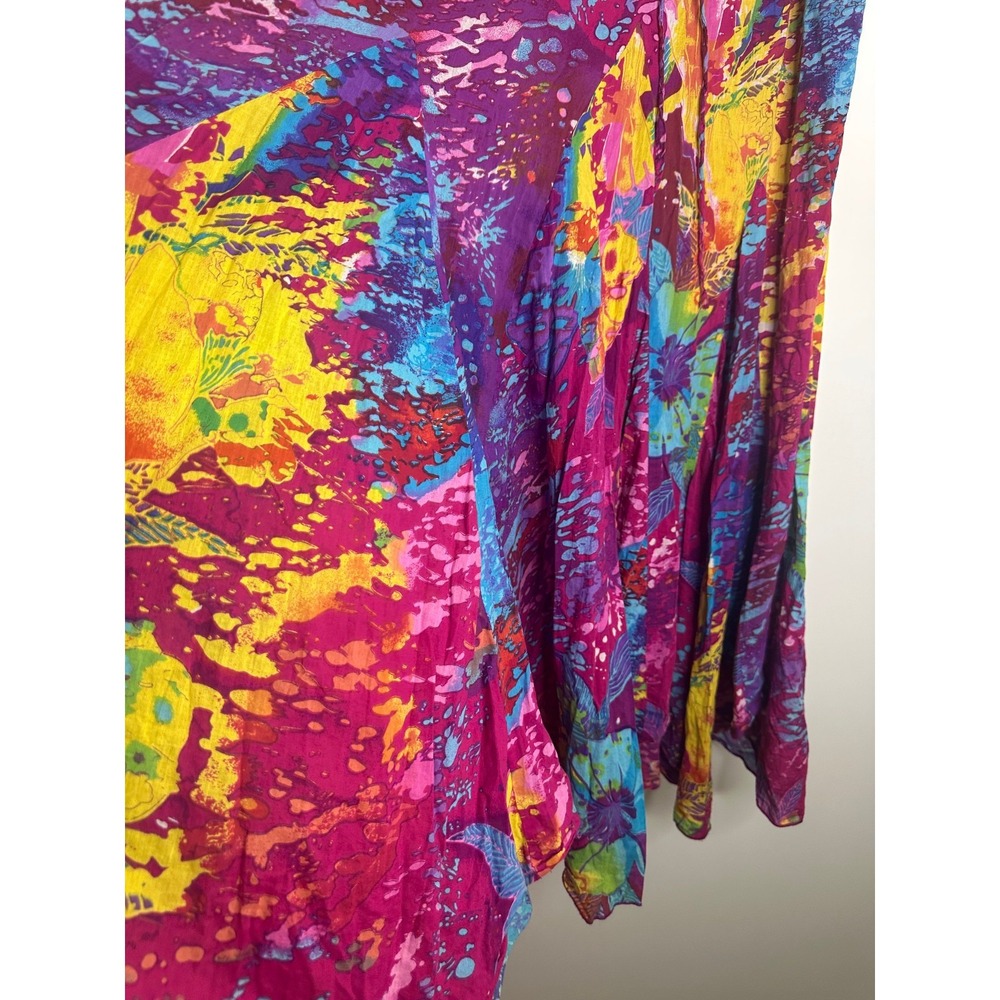 CAITE Maxi Cotton Lined Boho Abstract Maxi Skirt Large Festival Gypsy Beachy - Picture 7 of 12